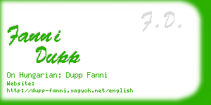 fanni dupp business card